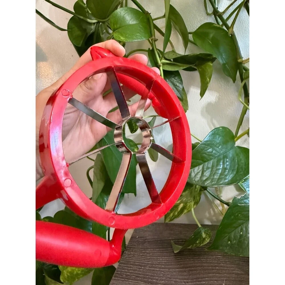 Red apple cutter kitchen accessory